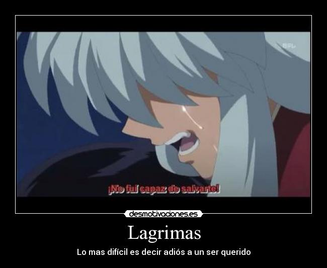 Lagrimas - Lo mas difícil es decir adiós a un ser querido
