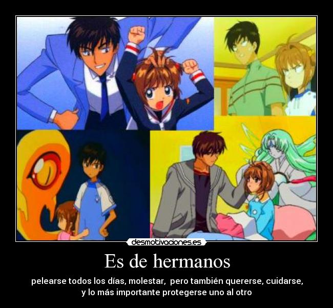carteles sakurakinomoto touya kinomoto sakuracardcaptor anime manga clamp hermanos desmotivaciones