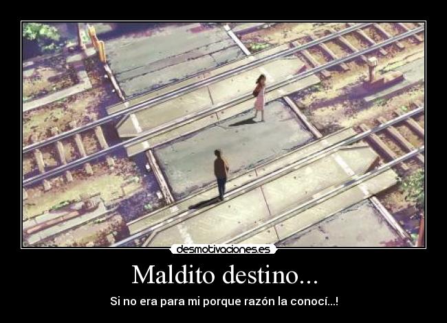 Maldito destino... - Si no era para mi porque razón la conocí...!