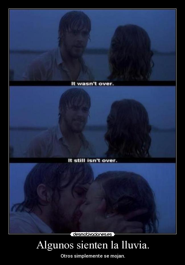 Algunos sienten la lluvia. - Otros simplemente se mojan.