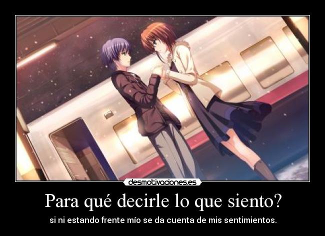 Para qué decirle lo que siento? -