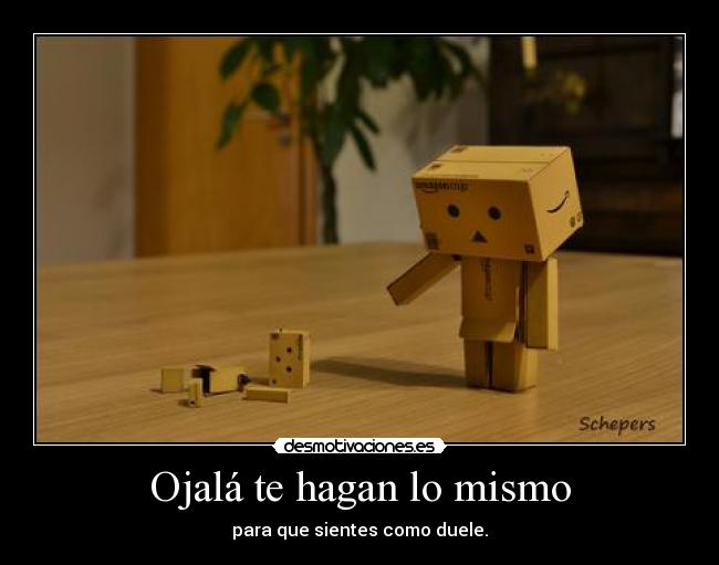 Ojalá te hagan lo mismo - para que sientes como duele.