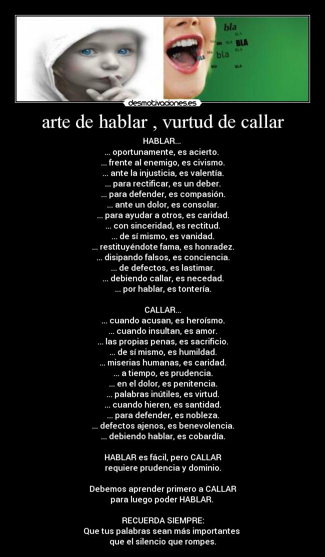 arte de hablar , vurtud de callar -