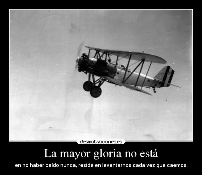 La mayor gloria no está - en no haber caído nunca, reside en levantarnos cada vez que caemos.
