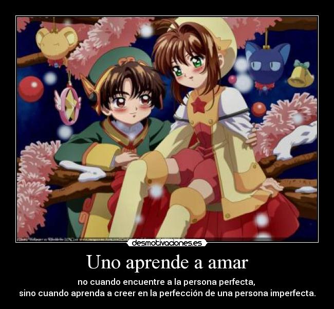 Uno aprende a amar - no cuando encuentre a la persona perfecta,
sino cuando aprenda a creer en la perfección de una persona imperfecta.