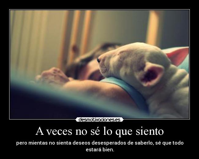 A veces no sé lo que siento - pero mientas no sienta deseos desesperados de saberlo, sé que todo estará bien.