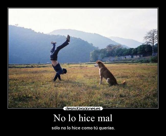 No lo hice mal - sólo no lo hice como tú querías.