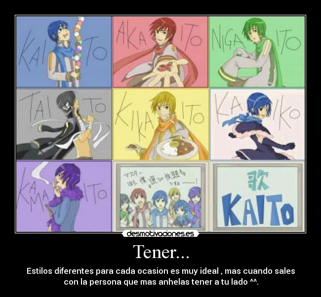 Tener... - Estilos diferentes para cada ocasion es muy ideal , mas cuando sales
con la persona que mas anhelas tener a tu lado ^^.