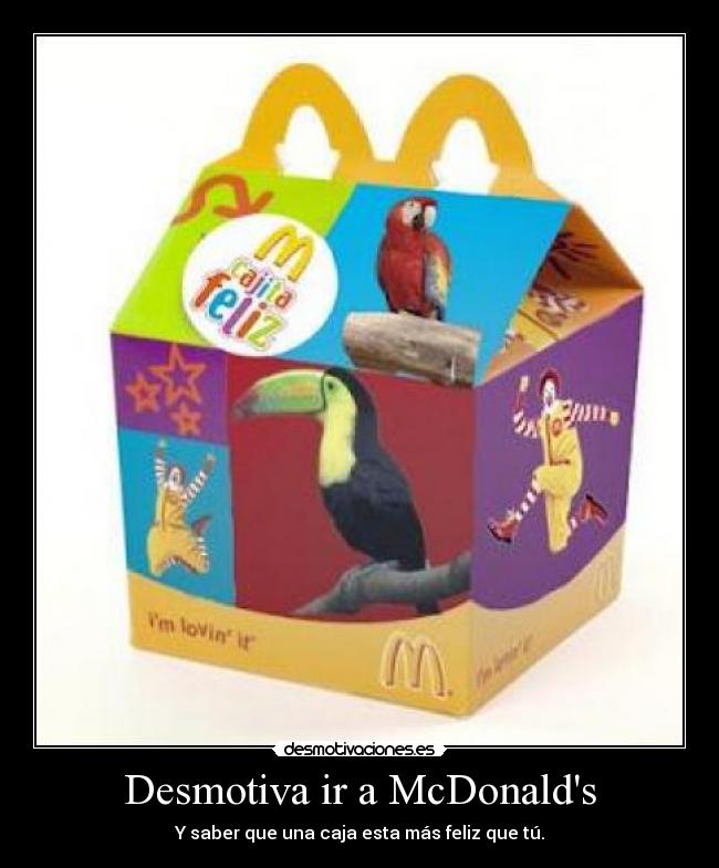 Desmotiva ir a McDonalds - Y saber que una caja esta más feliz que tú.