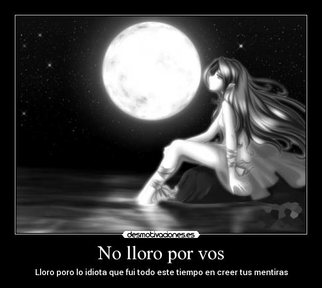 No lloro por vos - Lloro poro lo idiota que fui todo este tiempo en creer tus mentiras