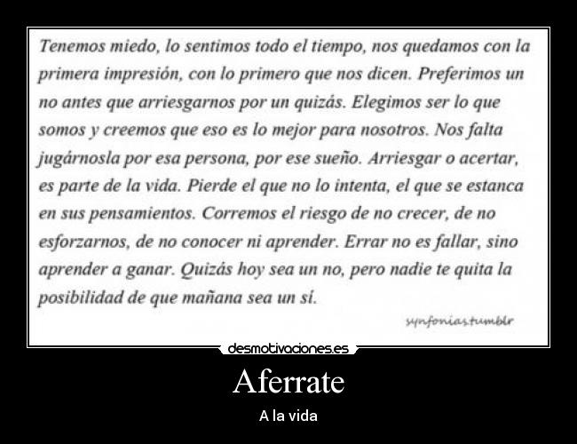 Aferrate - A la vida♥
