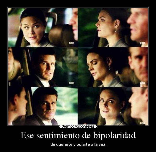 Ese sentimiento de bipolaridad - de quererte y odiarte a la vez.