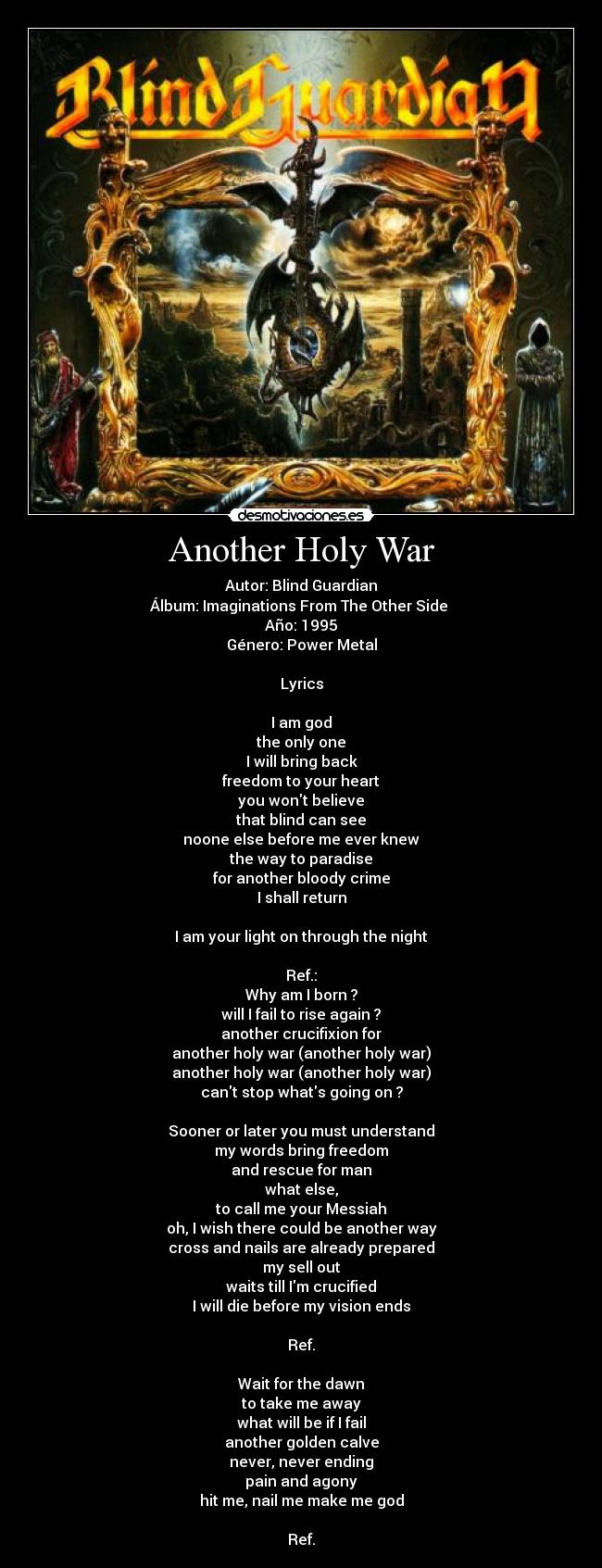 carteles los justicieros cancionerorock another holy war desmotivaciones