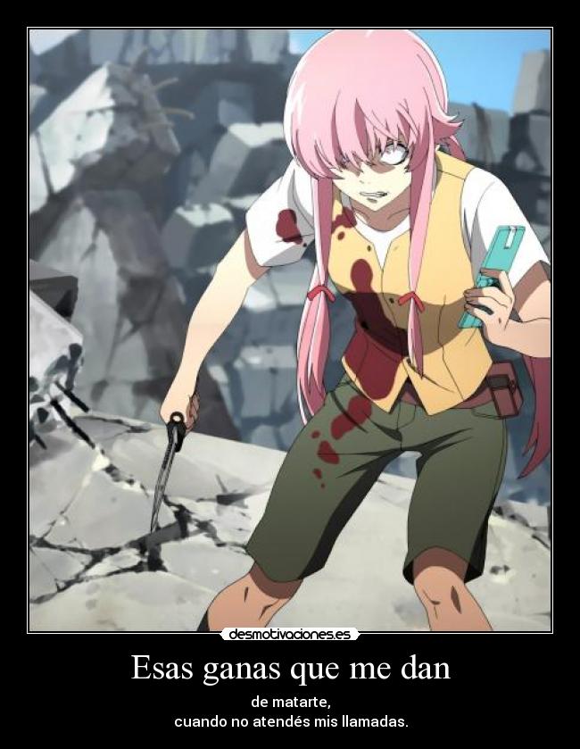 carteles yuno mirai nikki desmotivaciones