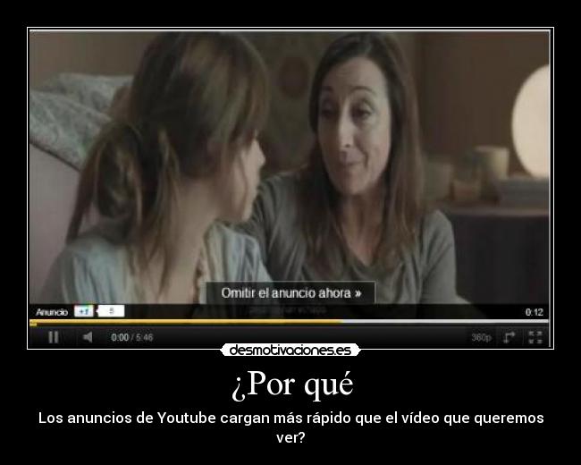 ¿Por qué - Los anuncios de Youtube cargan más rápido que el vídeo que queremos ver?