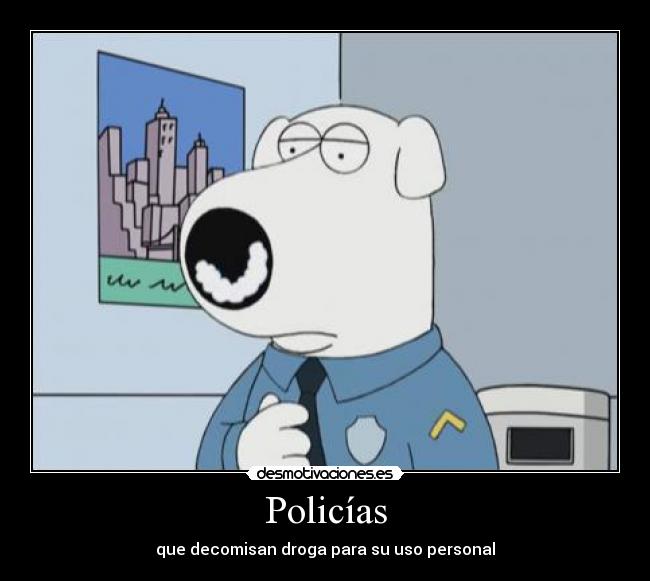Policías - que decomisan droga para su uso personal