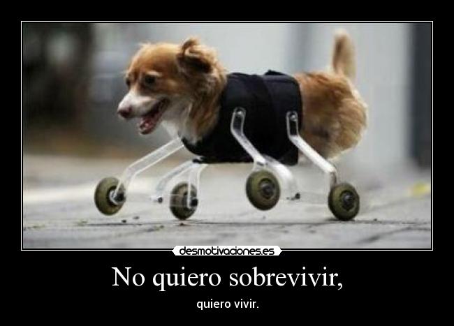No quiero sobrevivir, - quiero vivir.