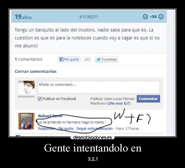 Gente intentandolo en - 3,2,1