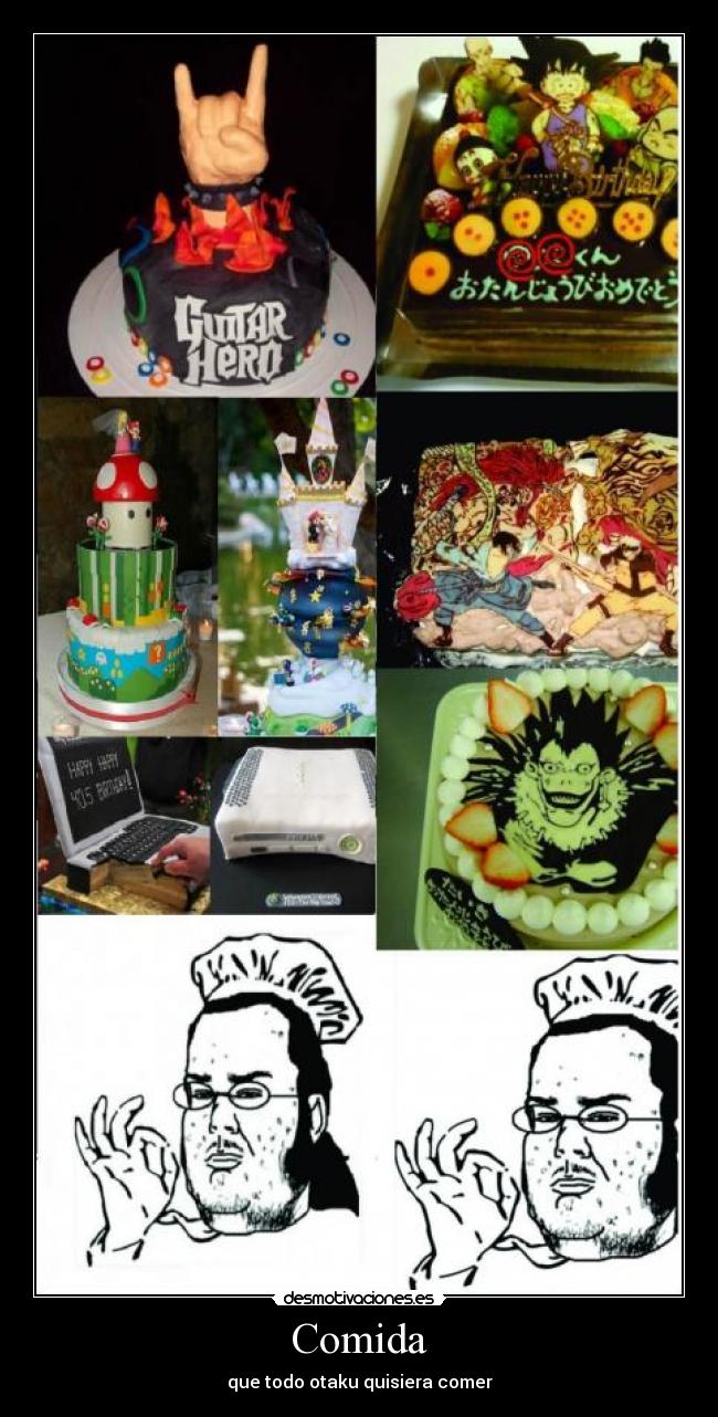 carteles comida comida otaku memes anime desmotivaciones