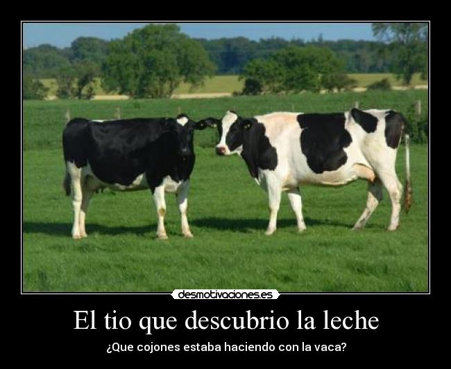 El tio que descubrio la leche - ¿Que cojones estaba haciendo con la vaca?