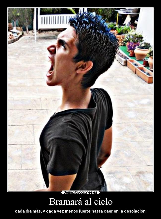 Bramará al cielo - cada día más, y cada vez menos fuerte hasta caer en la desolación.