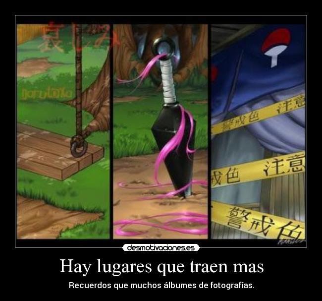 carteles anime naruto naruto columpio sakura kunai sasuke casa tristes recuerdos abby desmotivaciones