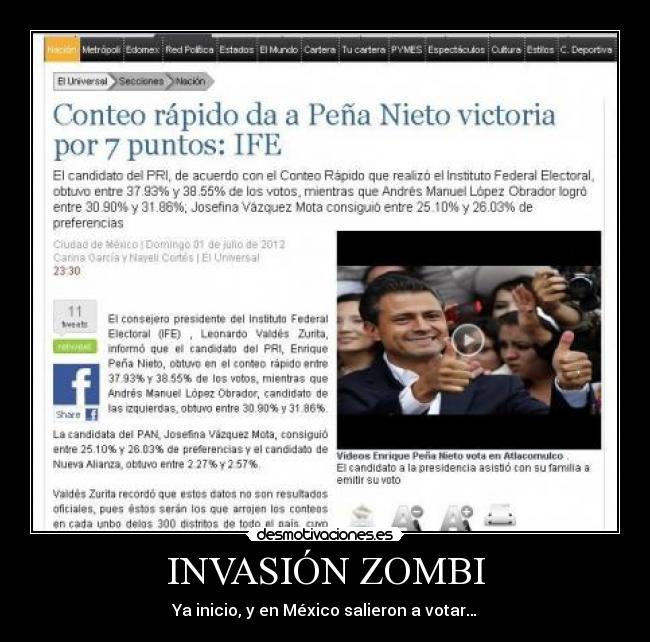 carteles zombi sombi mexico invasion tontos desmotivaciones