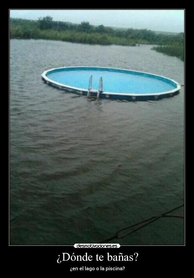 ¿Dónde te bañas? - ¿en el lago o la piscina?