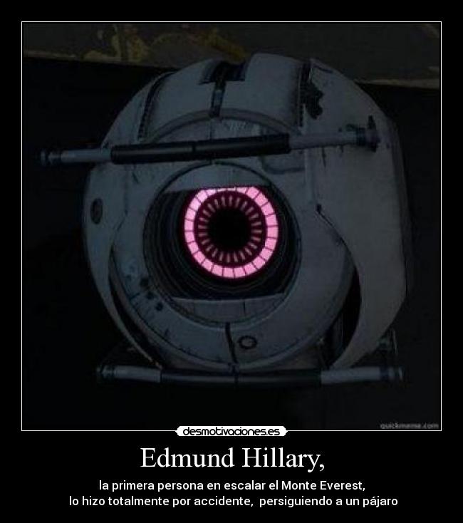 Edmund Hillary, - la primera persona en escalar el Monte Everest,
lo hizo totalmente por accidente, persiguiendo a un pájaro