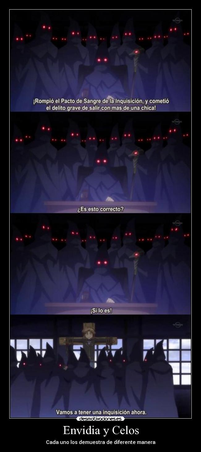 carteles celos harukaze raptorhunters anime baka test shoukanjuu celos envidia desmotivaciones