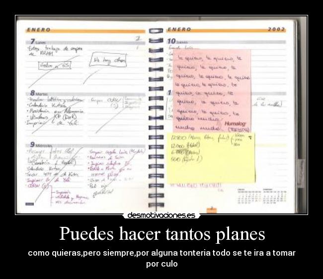 Puedes hacer tantos planes -