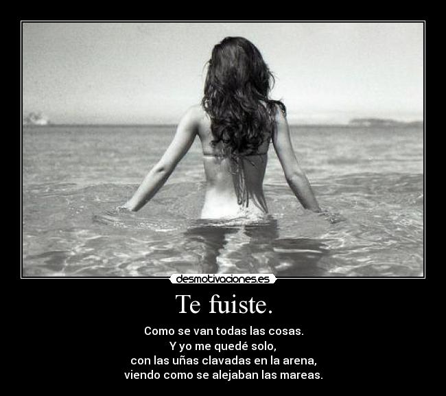 Te fuiste. -