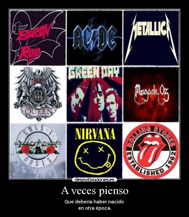 carteles baron rojo acdc metallica queen green day mago gun roses nirvana rolling stones desmotivaciones