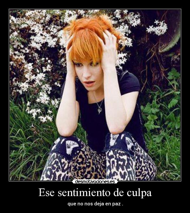 Ese sentimiento de culpa - que no nos deja en paz .
