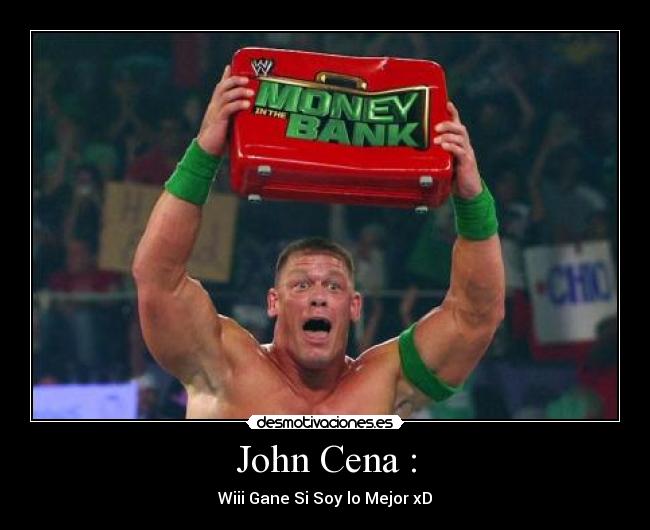 carteles john cena money the bank gane wii desmotivaciones