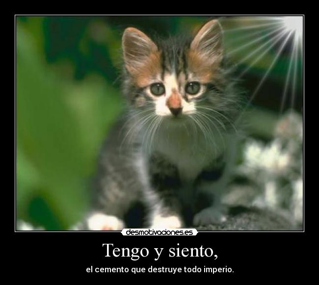 Tengo y siento, - el cemento que destruye todo imperio.