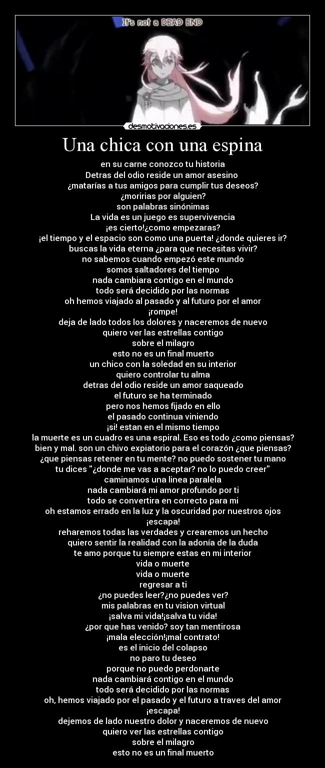 carteles mirai nikki gassai yuno opening traducido desmotivaciones