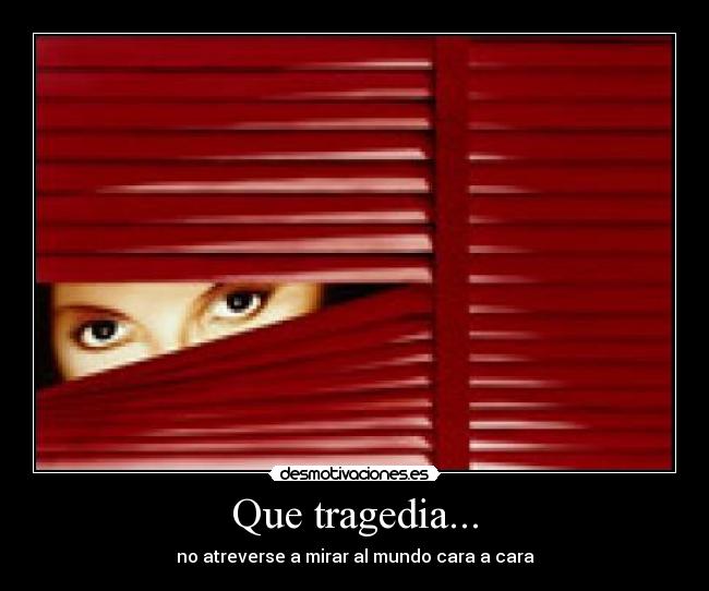 Que tragedia... - no atreverse a mirar al mundo cara a cara