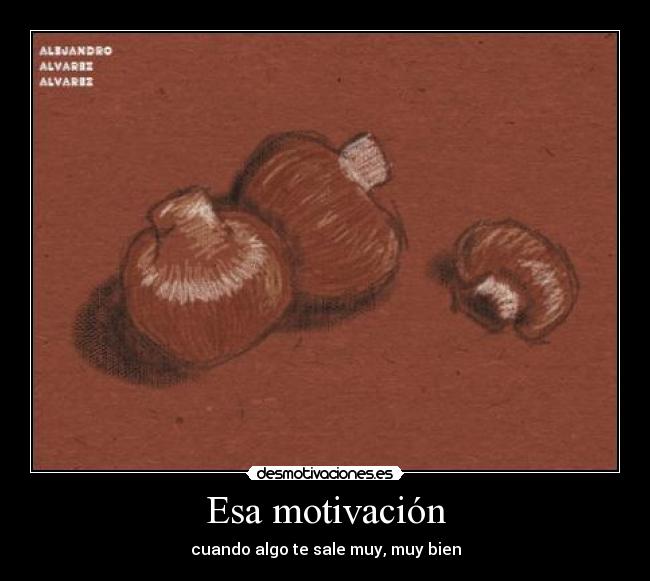 Esa motivación - cuando algo te sale muy, muy bien