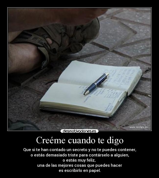 carteles escribirlo papel lapiz feliz triste secretos desmotivaciones