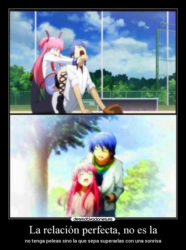 carteles angelbeats yui hinata amor anime desmotivaciones