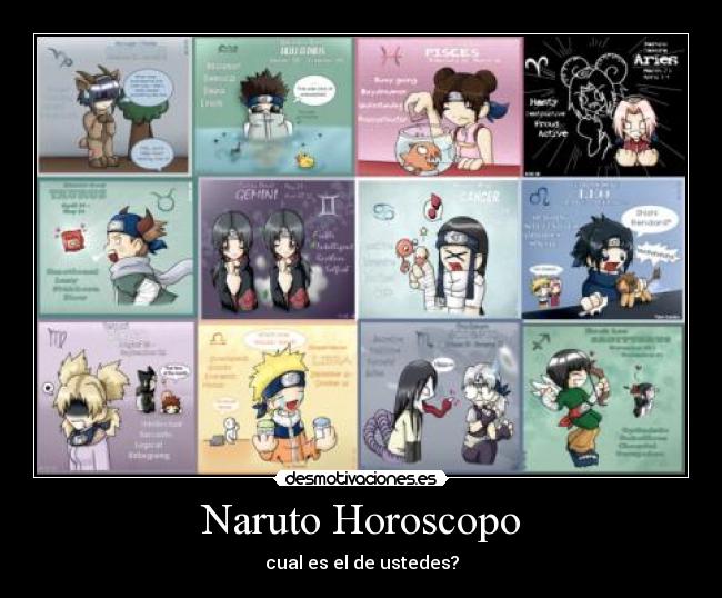 carteles naruto naruto shippuden echos reales horoscopo zodiaco anime parodia desmotivaciones