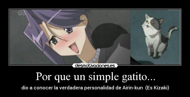 Por que un simple gatito... - dio a conocer la verdadera personalidad de Airin-kun  (Es Kizaki)