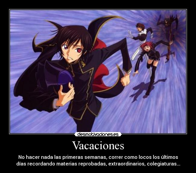 carteles code geass vacaciones desmotivaciones
