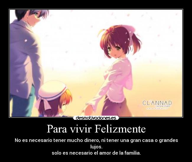 carteles anime pensamiento clannad familia desmotivaciones