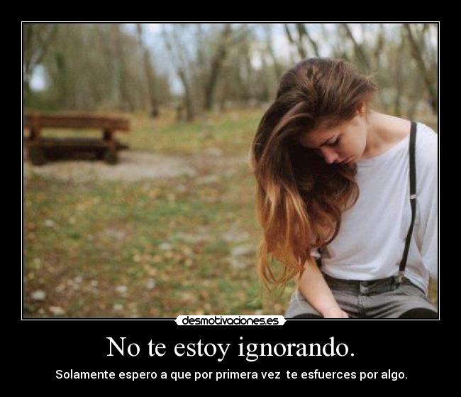 No te estoy ignorando. -