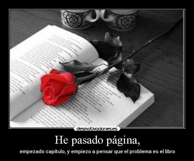 He pasado página, - empezado capítulo, y empiezo a pensar que el problema es el libro