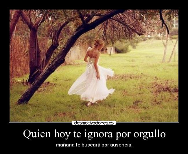 Quien hoy te ignora por orgullo - 