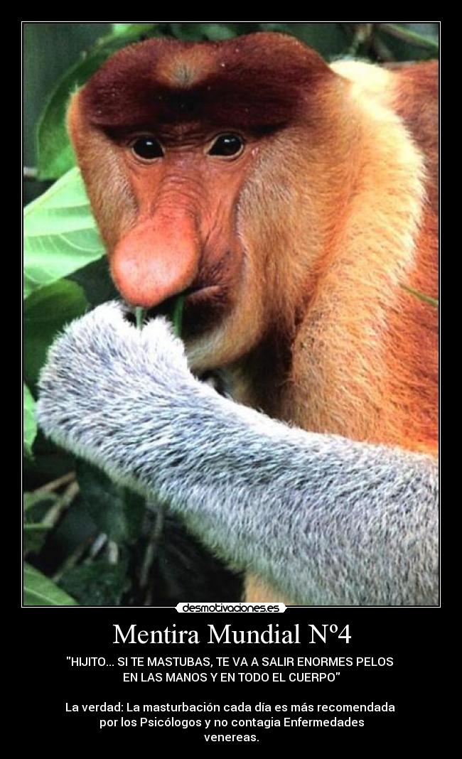 carteles mentira mentira mundial masturbacion pelos mono venereas enfermedad desmotivaciones