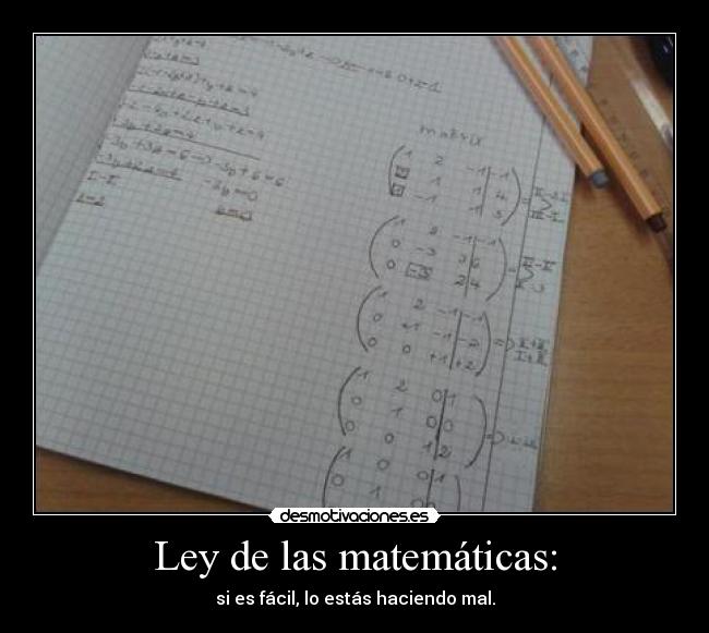 Ley de las matemáticas: -